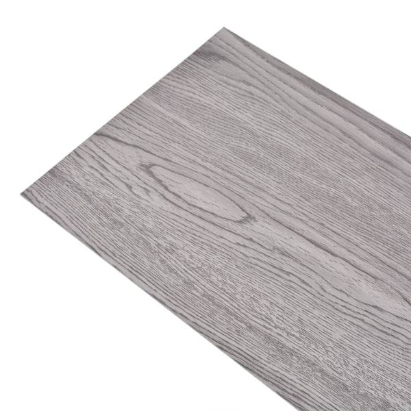 vidaXL Ej självhäftande PVC-golvplankor 5,26 m² 2 mm mörkgrå grå