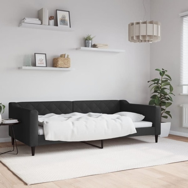 vidaXL Dagbädd svart 100x200 cm tyg Svart
