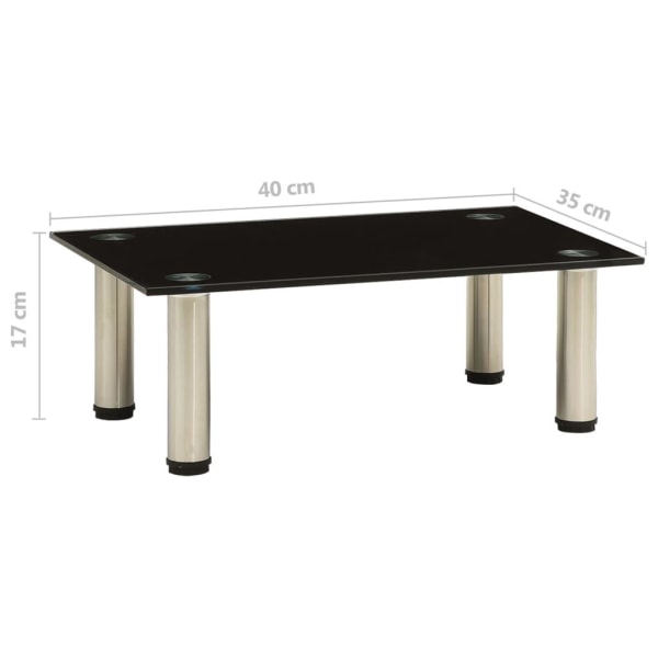 vidaXL TV-bänk svart 40x35x17 cm härdat glas Svart