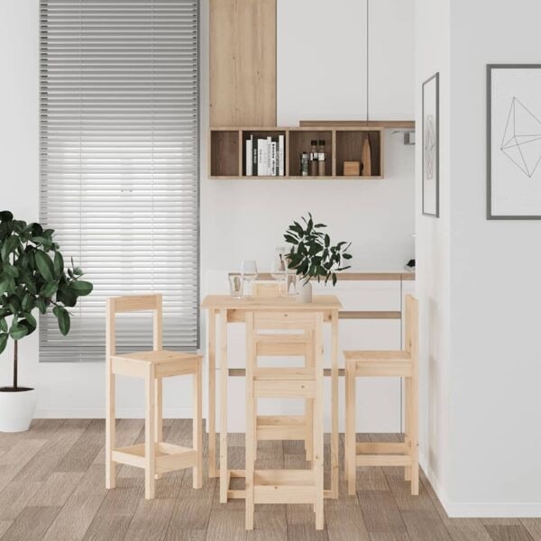 vidaXL Barmöbler 5 delar massiv furu Brun