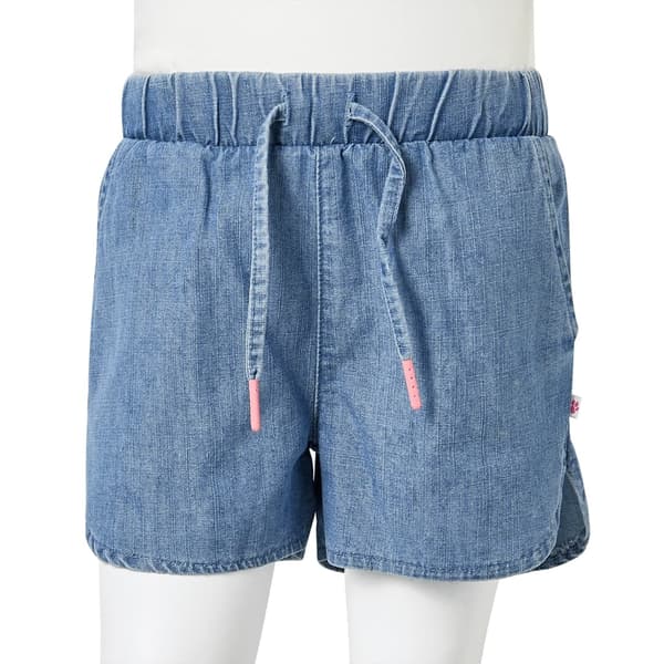 vidaXL Barnshorts denimblå 128 Blå