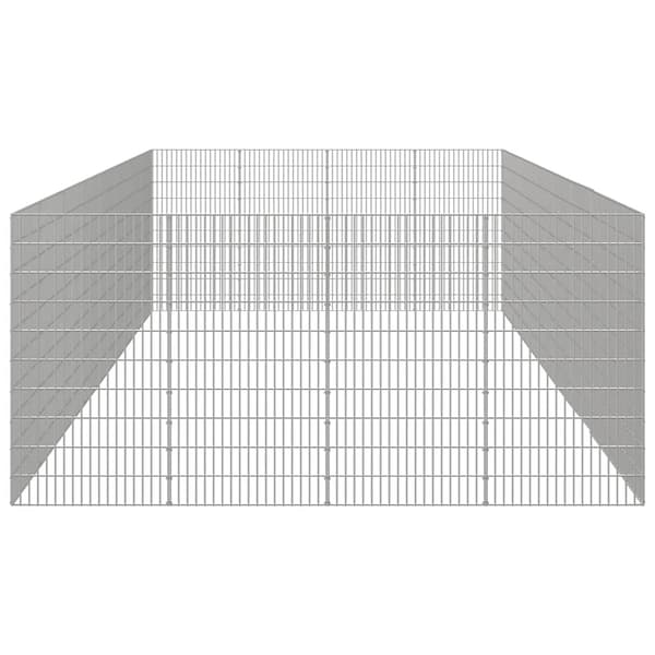 vidaXL Husdjursbur 24-panel 54x100 cm galvaniserat järn Silver