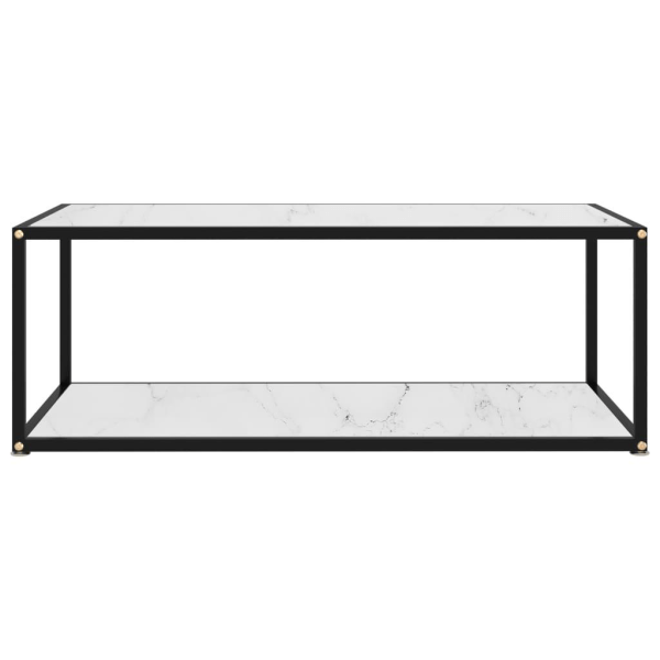 vidaXL Soffbord vit 100x50x35 cm härdat glas Vit