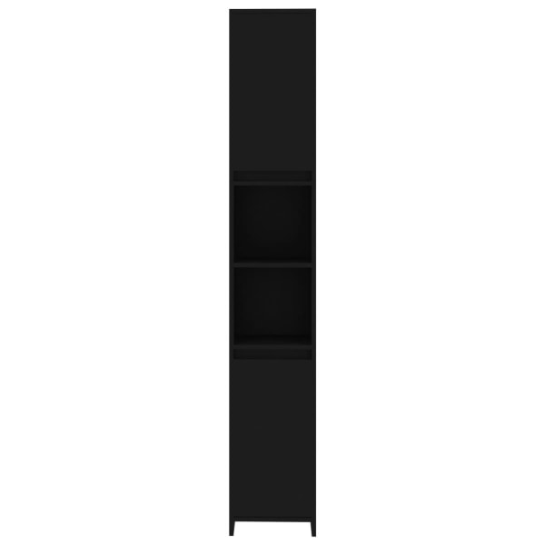 vidaXL Badrumsskåp svart 30x30x183,5 cm spånskiva Svart