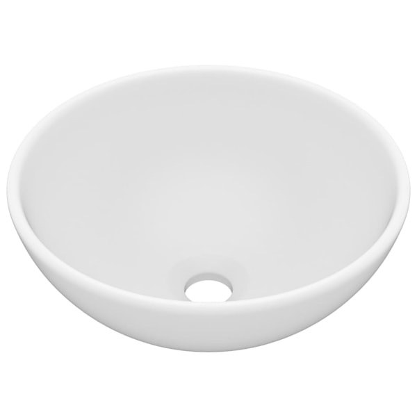 vidaXL Lyxigt runt handfat matt vit 32,5x14 cm keramik Vit