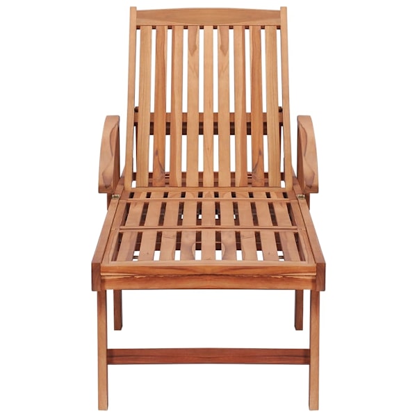 vidaXL Solsäng med taupe dyna massiv teak Taupe