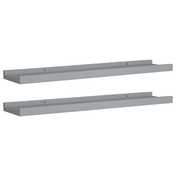 vidaXL Tavellist 2 st grå 60x9x3 cm MDF grå