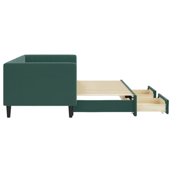 vidaXL Dagbädd utdragbar med lådor mörkgrön 80x200 cm sammet Grön