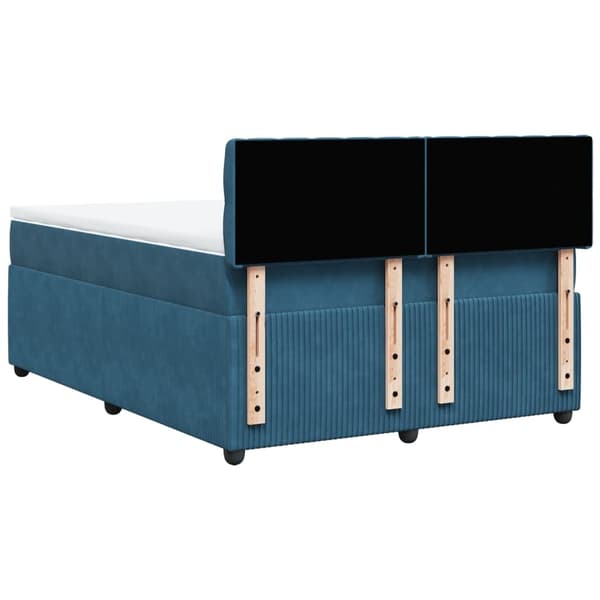 vidaXL Ramsäng med madrass blå 160x200 cm sammet Blå