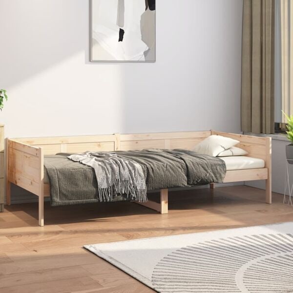 vidaXL Dagbädd 80x200 cm massiv furu Brun