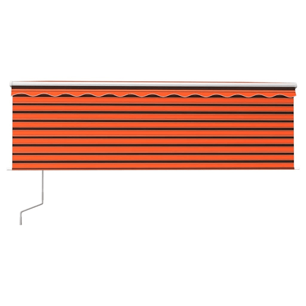vidaXL Automatisk infällbar markis med rullgardin 4,5x3m orange/brun Orange