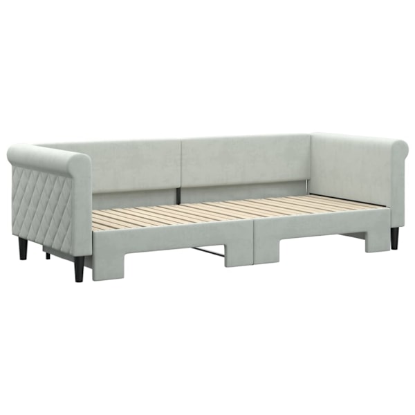 vidaXL Dagbädd utdragbar ljusgrå 80x200 cm sammet Grå