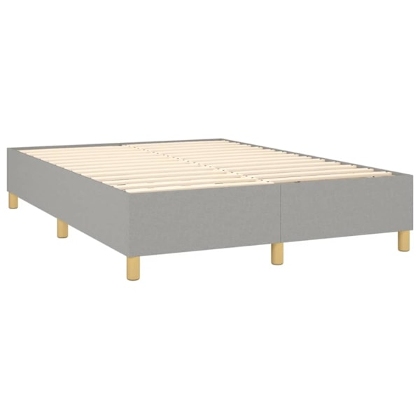 vidaXL Sängram utan madrass ljusgrå 140x200 cm tyg Grå