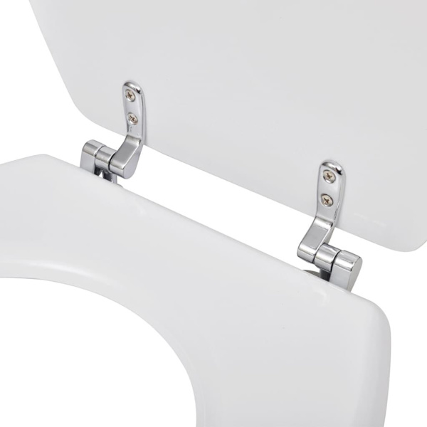 vidaXL Toalettsits med hårt lock MDF vit Vit