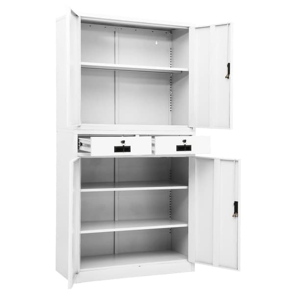 vidaXL Dokumentskåp vit 90x40x180 cm stål Vit