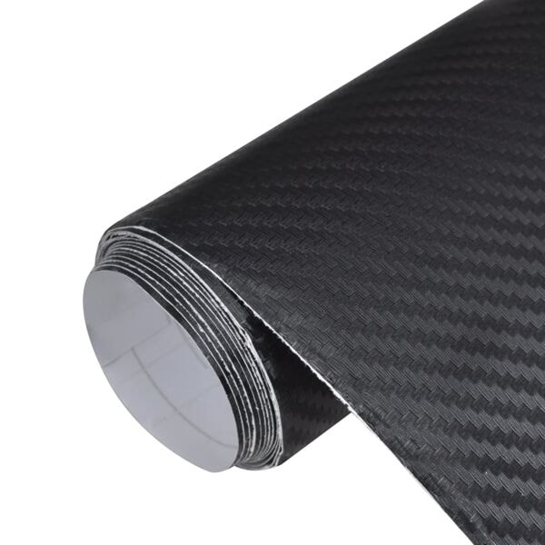 vidaXL Bilfoliering 3D svart 100x150 cm Svart