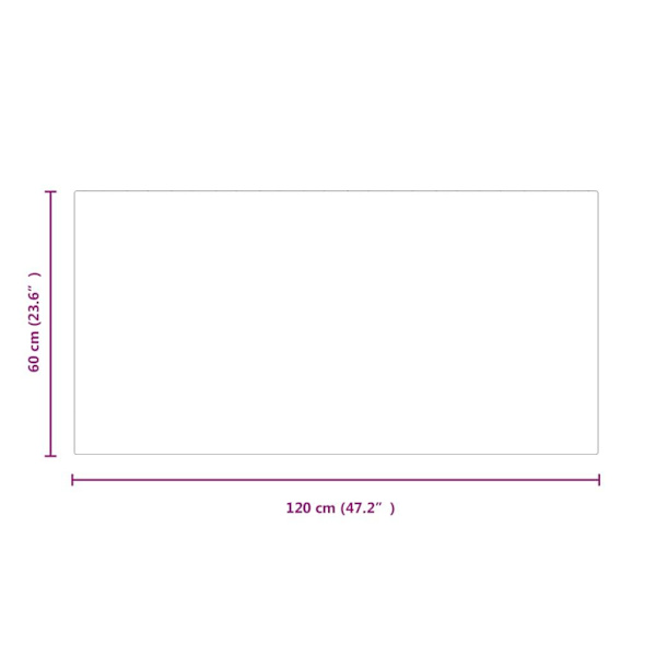 vidaXL Glasskiva för öppen spis rektangulär 120x60 cm