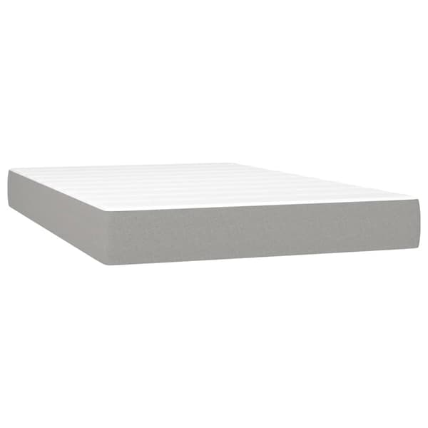 vidaXL Ramsäng med madrass & LED ljusgrå 120x200 cm tyg Grå