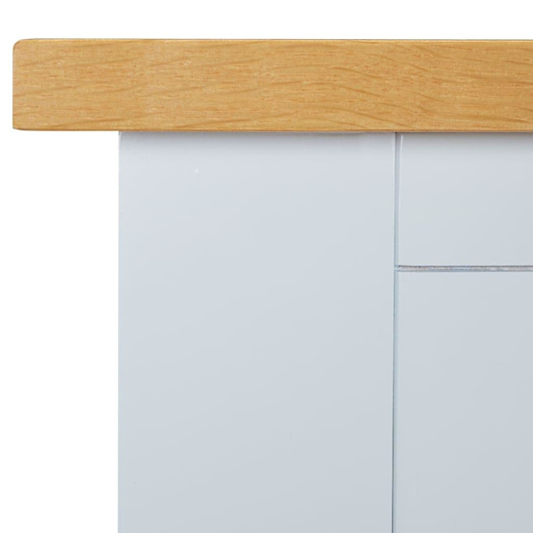 vidaXL Konsolbord 118x35x77 cm massiv ek grå