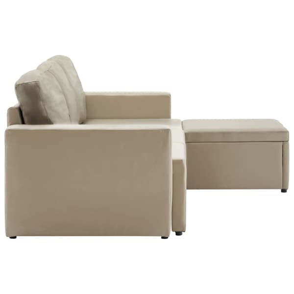 vidaXL Bäddsoffa modulär 3-sits cappuccino konstläder Brun