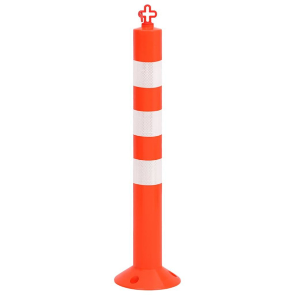 vidaXL Trafikpollare 4 st med kedja 75 cm PE