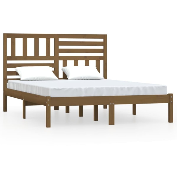 vidaXL Sängram honungsbrun massiv furu 120x200 cm enkelsäng Brun