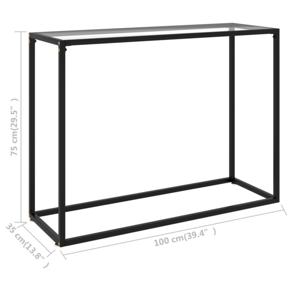 vidaXL Konsolbord transparent 100x35x75 cm härdat glas Transparent