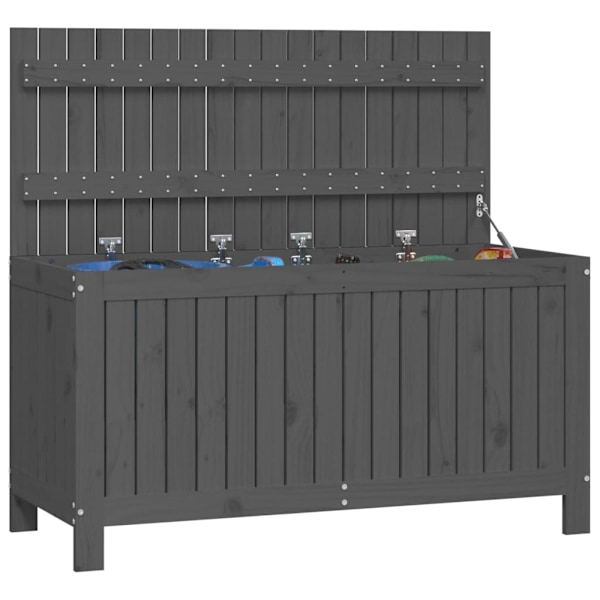 vidaXL Dynbox svart 115x49x60 cm massiv furu Grå