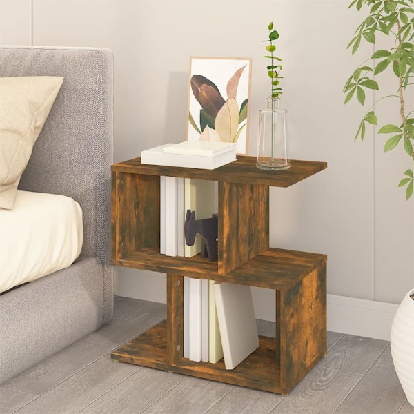 vidaXL Sängbord rökfärgad ek 50x30x51,5 cm konstruerat trä Brun