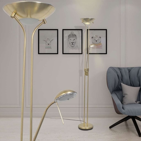 vidaXL Dimbar LED Golvlampa 23 W Guld Guld