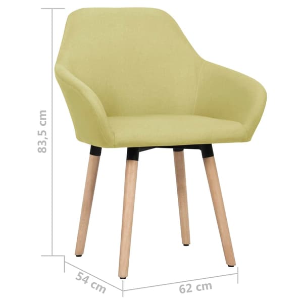 vidaXL Matstolar 2 st grön tyg Grön
