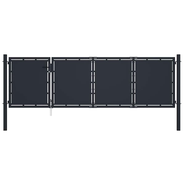 vidaXL Trädgårdsgrind stål 350x100 cm antracit Antracit
