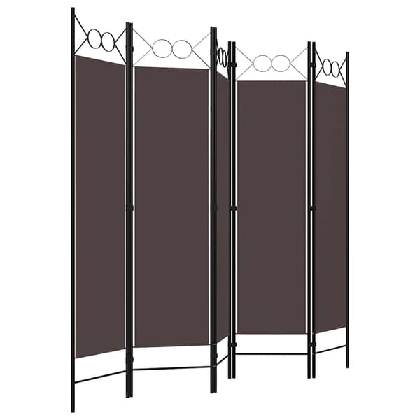 vidaXL Rumsavdelare 5 paneler brun 200x180 cm Brun