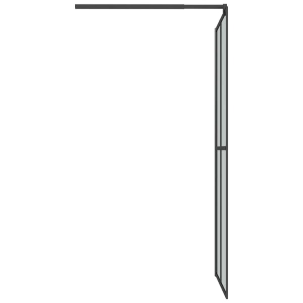 vidaXL Duschvägg med hylla svart 118x190 cm ESG-glas&aluminium Svart