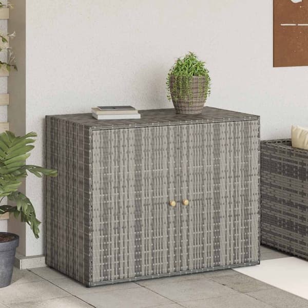 vidaXL Trädgårdsskåp grå 100x55,5x80 cm konstrotting Grå