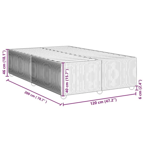 vidaXL Sängram rosa 120x200 cm sammet Rosa
