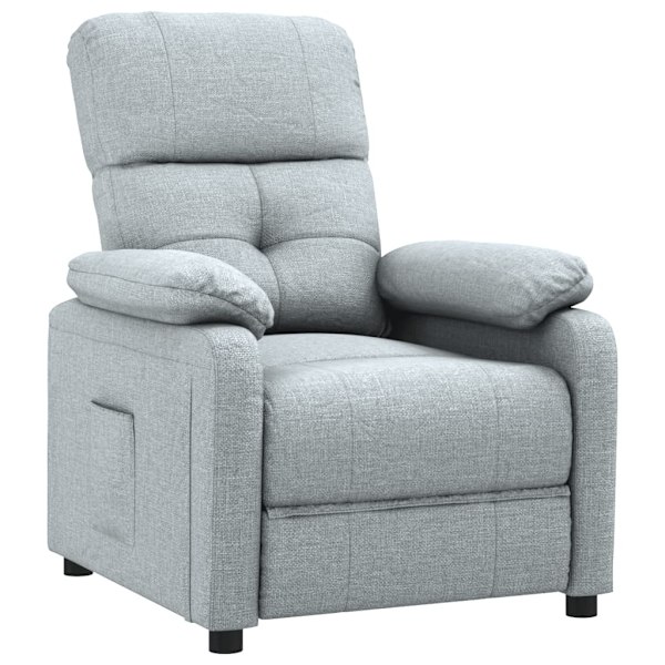 vidaXL Reclinerfåtölj ljusgrå tyg grå