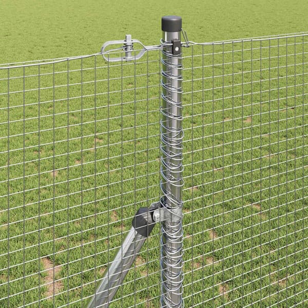 vidaXL Svetsat trådgaller markfäste 10 x 1,2 m Galvaniserat stål Mesh Silver