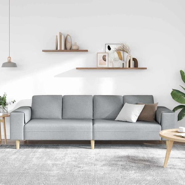 vidaXL Vardagsrumsoffa Ljusgrå 250 x 77 x 76 cm Polyester Ljusgrå