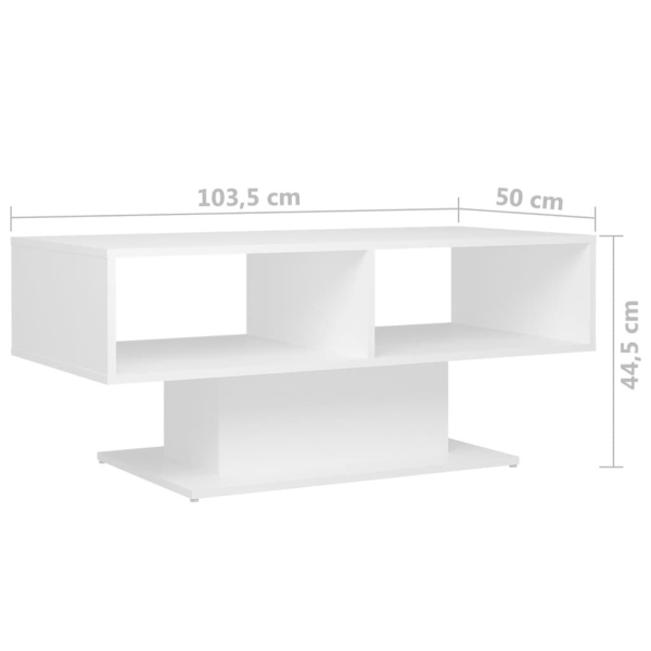 vidaXL Soffbord vit 103,5x50x44,5 cm konstruerat trä Vit