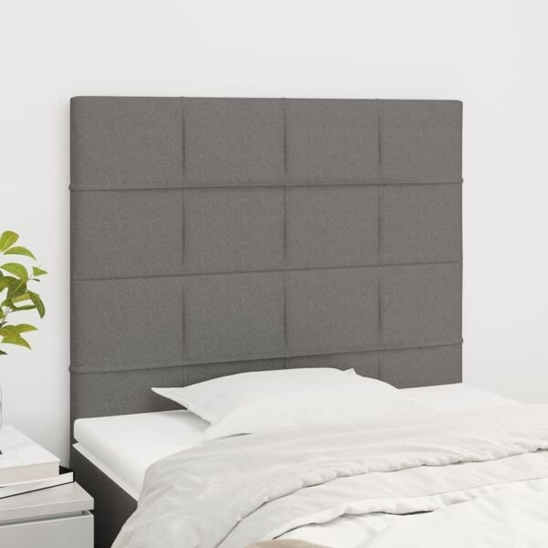 vidaXL Huvudgavlar 2 st mörkgrå 100x5x78/88 cm tyg Grå