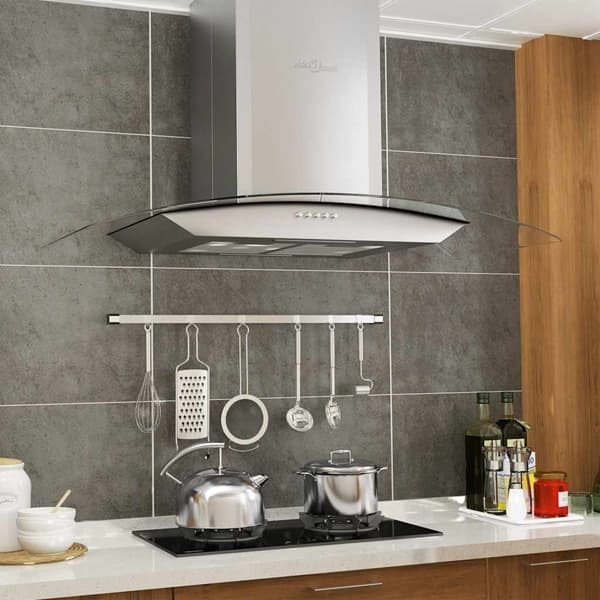 vidaXL Väggmonterad köksfläkt 90 cm rostfritt stål 756 m³/h LED Silver