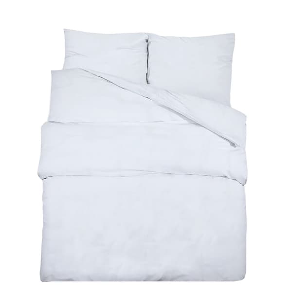 vidaXL Bäddset vit 140x200 cm bomull Vit