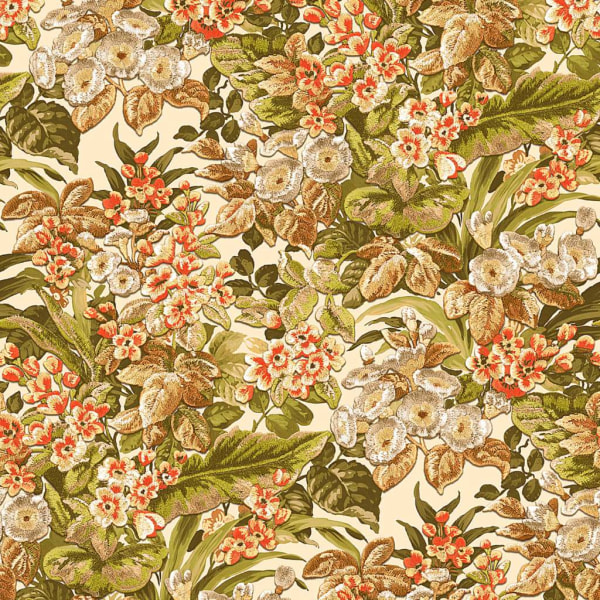 DUTCH WALLCOVERINGS Tapet blommig grön multifärg