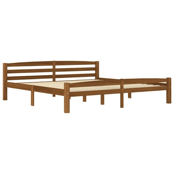 vidaXL Sängram honungsbrun massiv furu 180x200 cm Brun