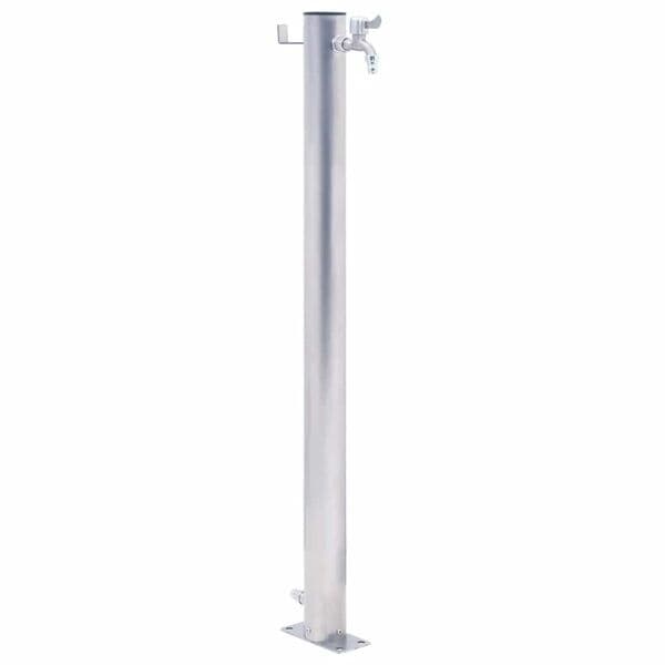 vidaXL Vattenpost 60 cm rostfritt stål rund Silver