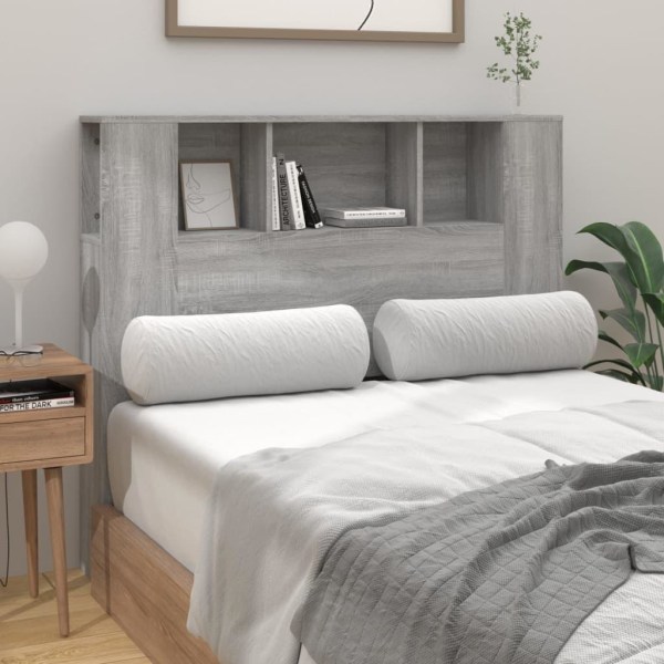 vidaXL Sänggavel med förvaring grå sonoma 120x18,5x102,5 cm Grå