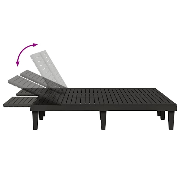 vidaXL Solsäng dubbel svart 155x138x83 cm polypropylen Svart