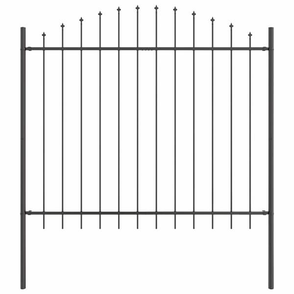 vidaXL Trädgårdsstängsel 3 pcs Grå 170 x 190 cm Pulverlackerat stål Grå