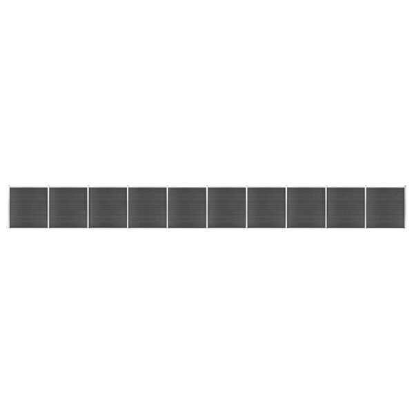 vidaXL Staketpaneler WPC 1737x186 cm svart Svart